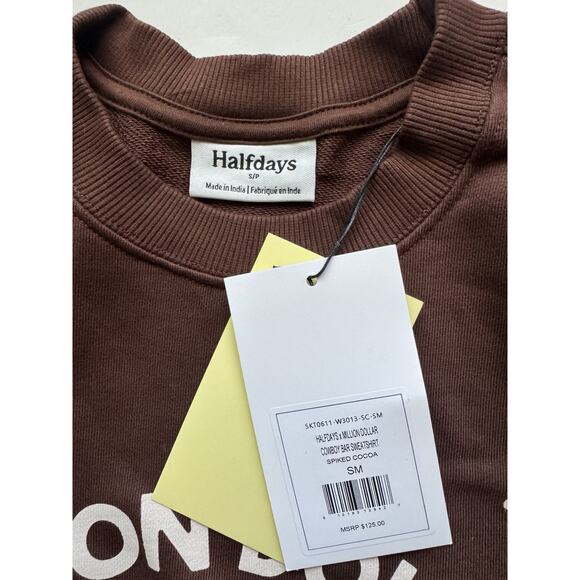 HALFDAYS X MILLION DOLLAR COWBOY BAR Sweatshirt Spiked Cocoa Small - Picture 6 of 8